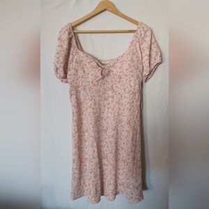 No Boundaries Pink Floral Fairycore Cottagecore Puff Sleeve Dress Large